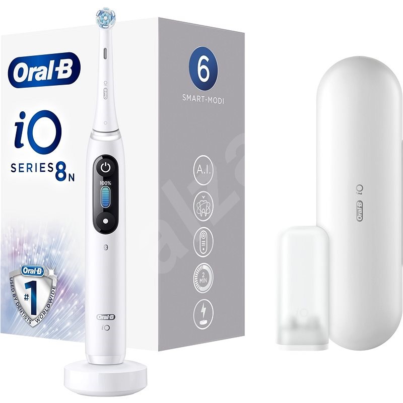 Oral-B iO Series 8 White Alabaster magnetický zubní kartáček - Elektrický zubní kartáček