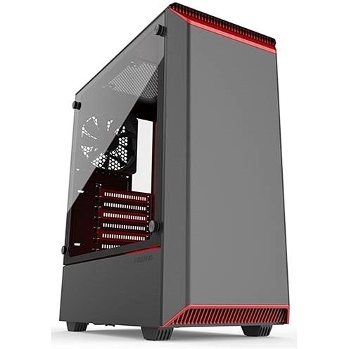 Phanteks Eclipse P300 Tempered Glass - Black/Red - Počítačová skříň
