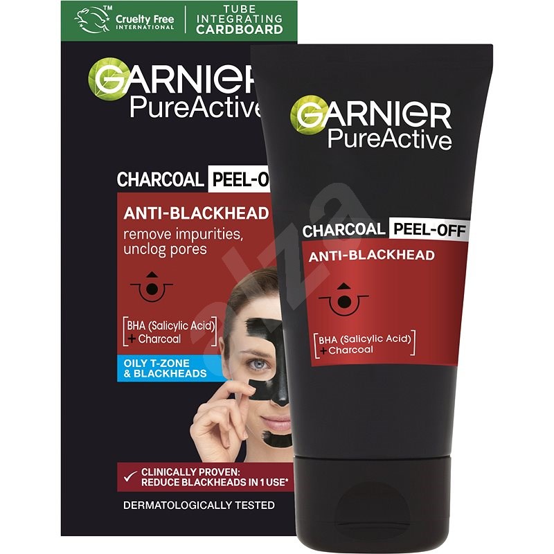 GARNIER PureActive Charcoal Peel-Off Mask 50 ml - Pleťová maska