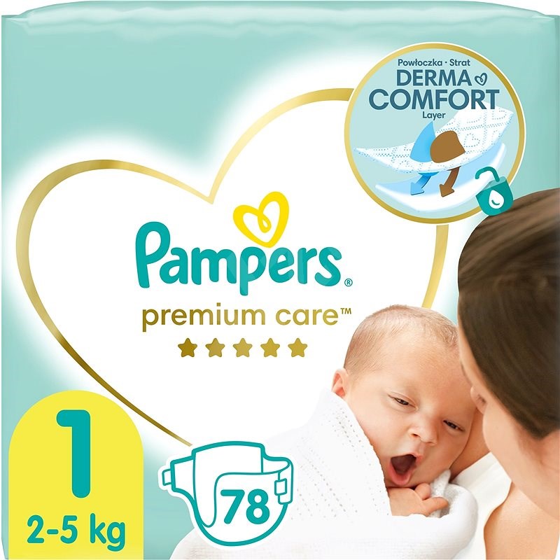 PAMPERS Premium Care Newborn vel. 1 (78 ks) - Dětské pleny