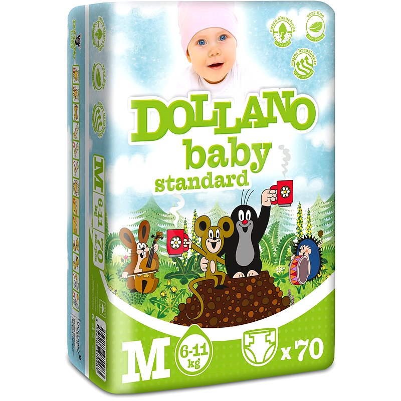 DOLLANO Baby Standard M 70 ks - Dětské pleny