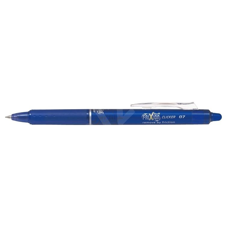 PILOT FriXion Clicker 07 / 0.35 mm, modré - balení 1 ks + 3 ks náplně - Gumovací pero