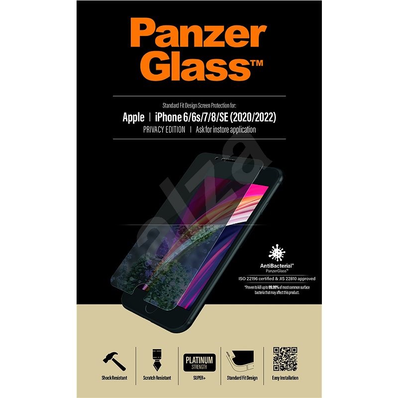 PanzerGlass Standard Privacy pro Apple iPhone 6/6s/7/8/SE (2020)/SE (2022) čiré - Ochranné sklo