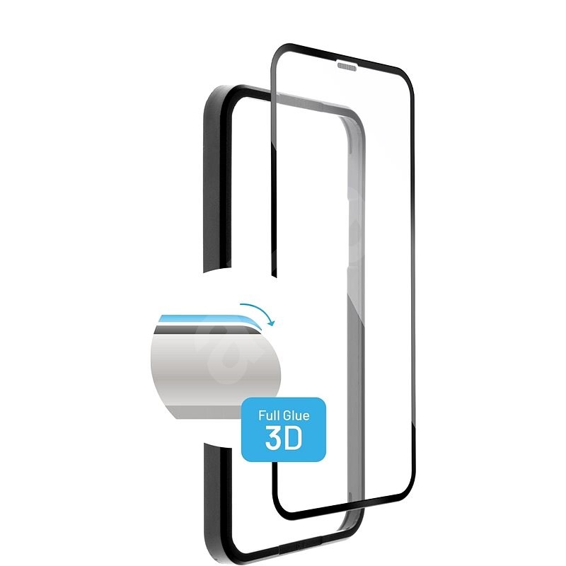 FIXED 3D FullGlue-Cover s aplikátorem pro Apple iPhone 12 Mini černé - Ochranné sklo