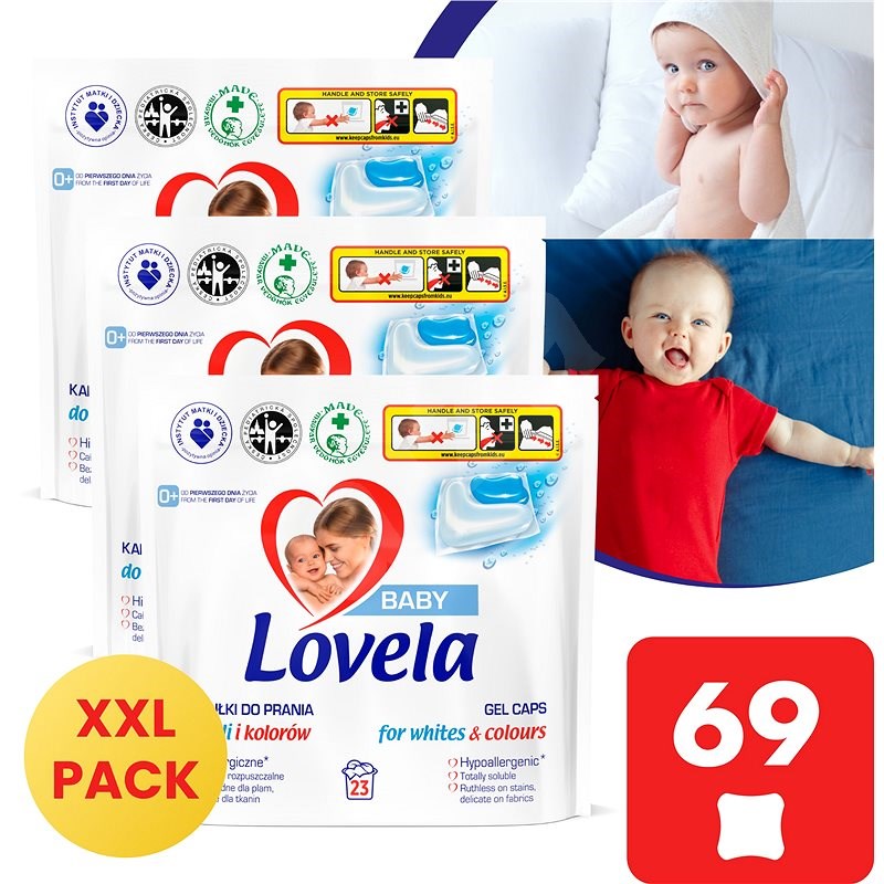 LOVELA Baby gel capsules for washing 3 × 23 pcs - Washing Capsules