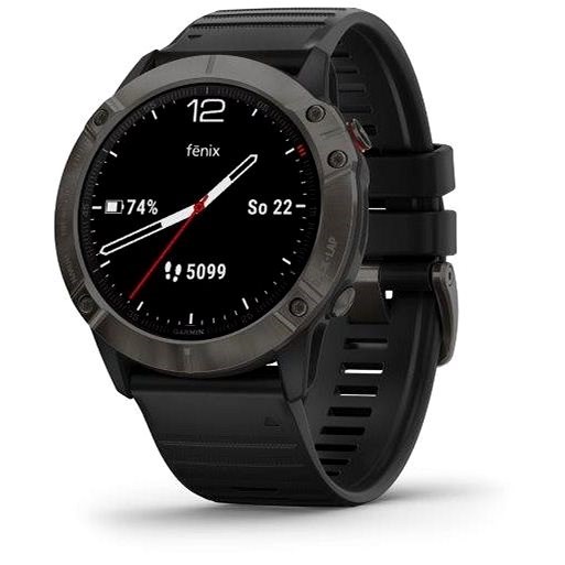 Garmin Fenix 6X Pro Sapphire Carbon Gray DLC/Black Band - Chytré hodinky