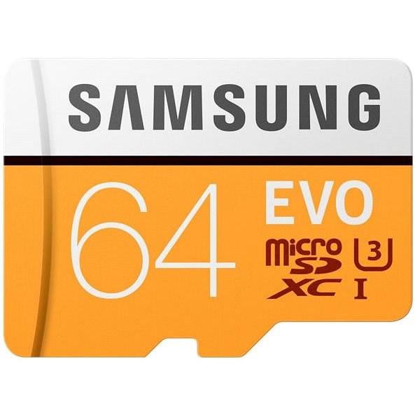 Samsung MicroSDXC 64GB EVO UHS-I U3 + SD adaptér - Paměťová karta