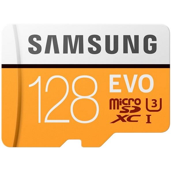 Samsung MicroSDXC 128GB EVO UHS-I U3 + SD adaptér - Paměťová karta
