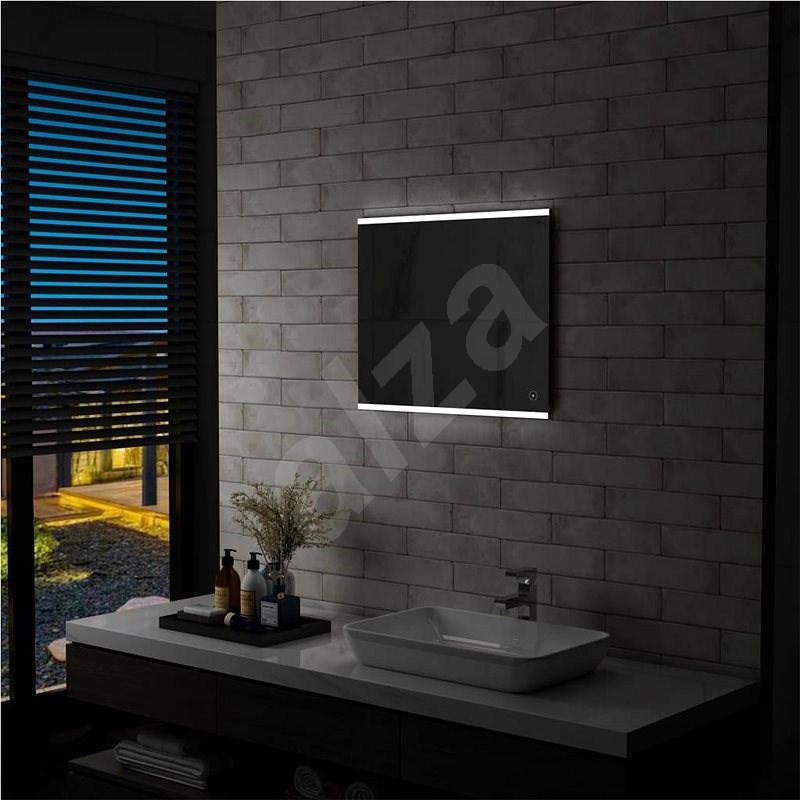 koupelnove zrcadlo s led svetly a dotykovym senzorem 60 x 50 cm zrcadlo alza cz