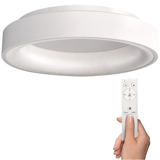 Solight LED stropní světlo kulaté Treviso, 48W, 2880lm, stmívatelné, dálkové ovládání, bílá - Stropní světlo