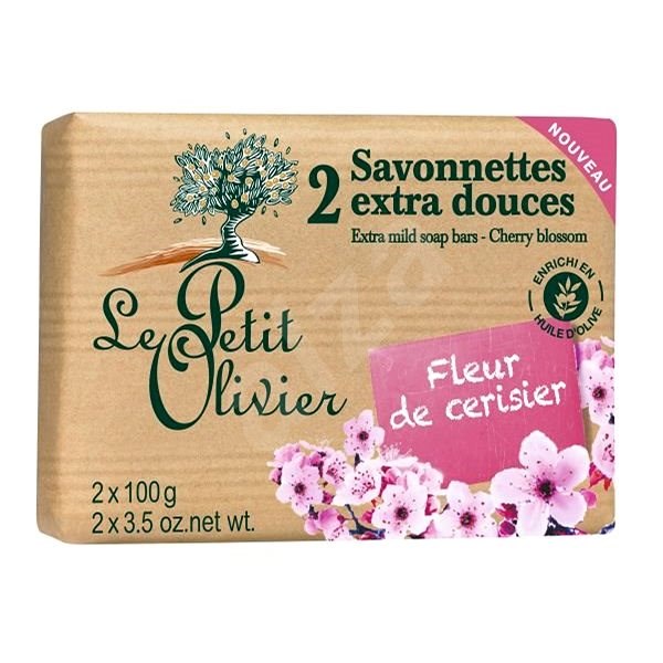 LE PETIT OLIVIER Extra Mild Soap Bars - Cherry Blossom 2× 100 g - Tuhé mýdlo