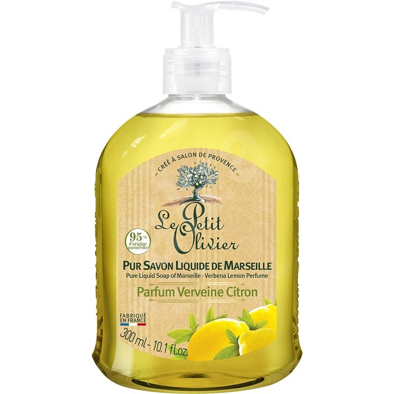 LE PETIT OLIVIER Pure Liquid Soap of Marseille - Verbena Lemon Perfume 300 ml - Tekuté mýdlo