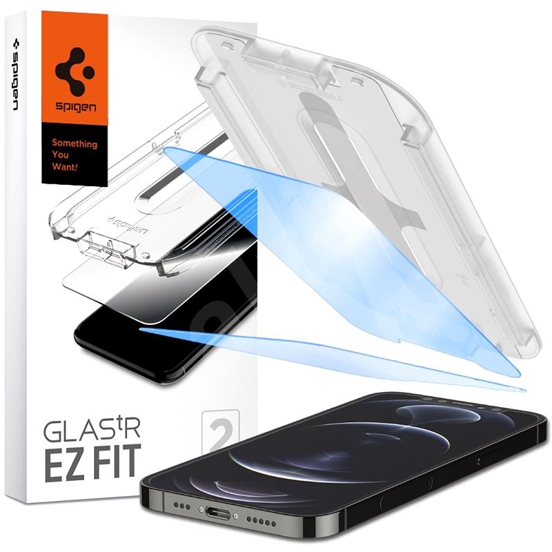 Spigen Glas tR EZ Fit AntiBlue 2 Pack iPhone 12/iPhone 12 Pro - Ochranné sklo