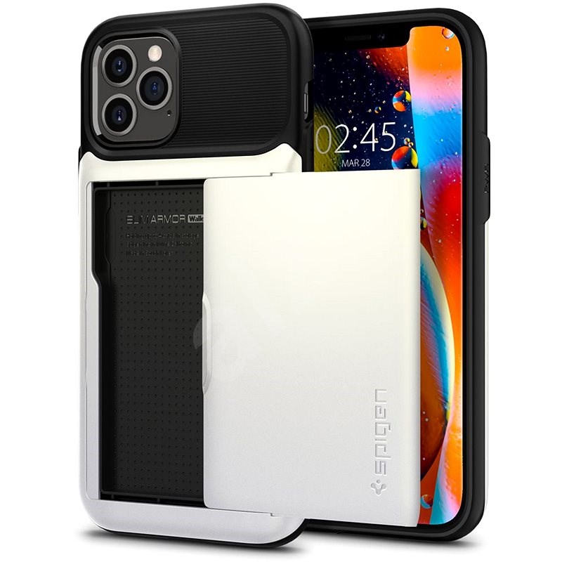 Spigen Slim Armor Wallet White iPhone 12/iPhone 12 Pro - Kryt na mobil