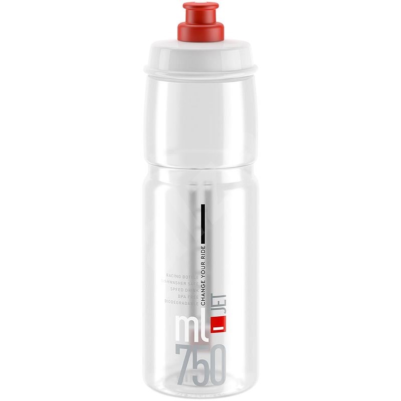 Elite Cyklistická láhev na vodu JET CLEAR red logo 750 ml - Láhev na pití