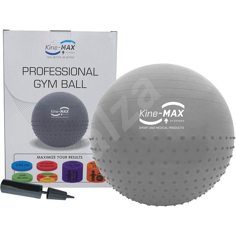 Kine-MAX Professional GYM Ball  - stříbrný - Gymnastický míč
