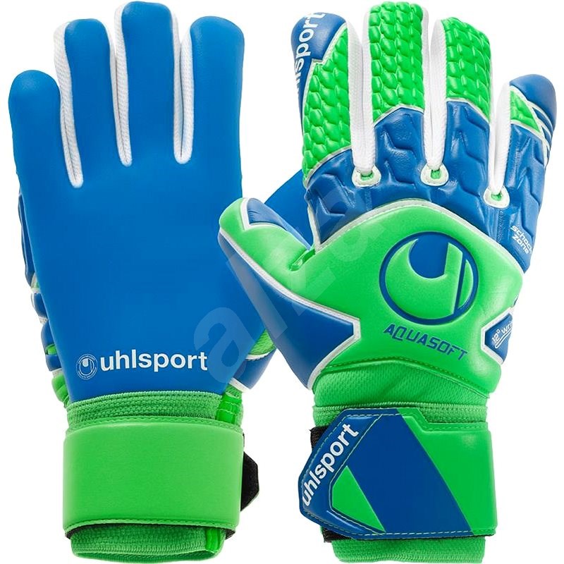Uhlsport Aquasoft HN modrá/zelená/bílá - Brankářské rukavice