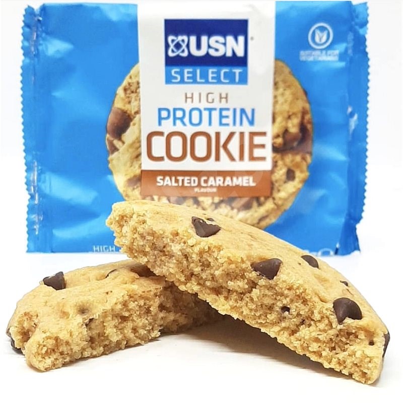 USN Protein Cookie, 12 koláčků po 60g, salted caramel - Sušenky
