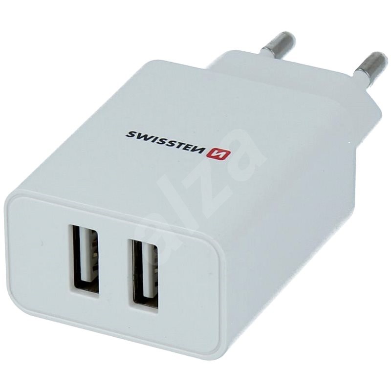 Swissten síťový adaptér SMART IC 2.1A + kabel micro USB 1.2m bílý - Nabíječka do sítě