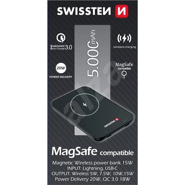 Swissten Power Bank pro iPhone (MagSafe compatible) 5000 mAh - Powerbanka