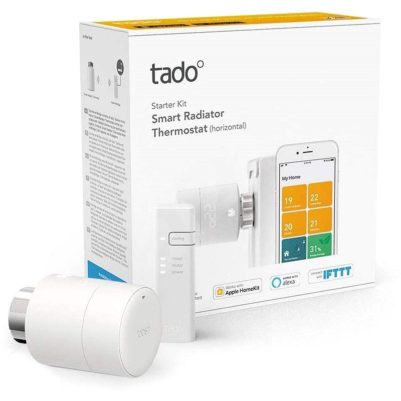 Tado Smart Radiator Thermostat – Starter Kit V3+ s vodorovnou instalací - Sada pro vytápění