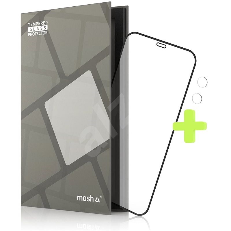 Tempered Glass Protector Rámečkové pro iPhone 12 Mini, Černé + sklo na kameru - Ochranné sklo