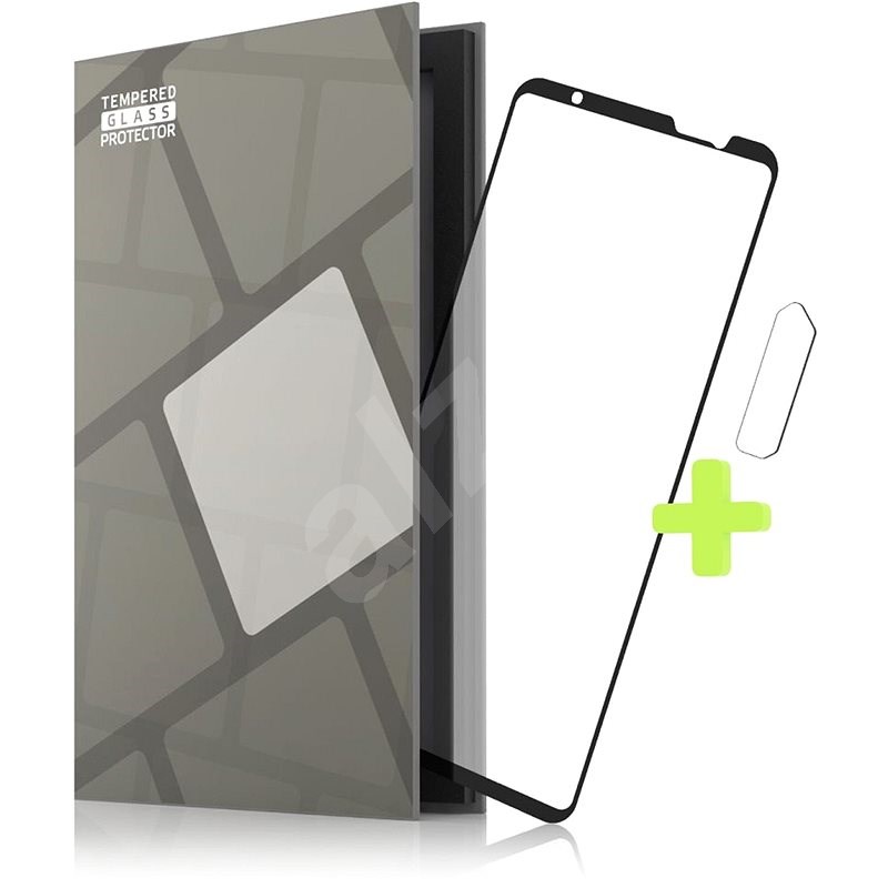 Tempered Glass Protector Rámečkové pro Asus ROG Phone 5 , černé + sklo na kameru - Ochranné sklo