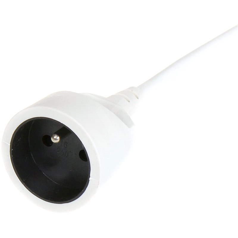 PremiumCord white 5m extension cable 230V, 1 socket - Extension Cable