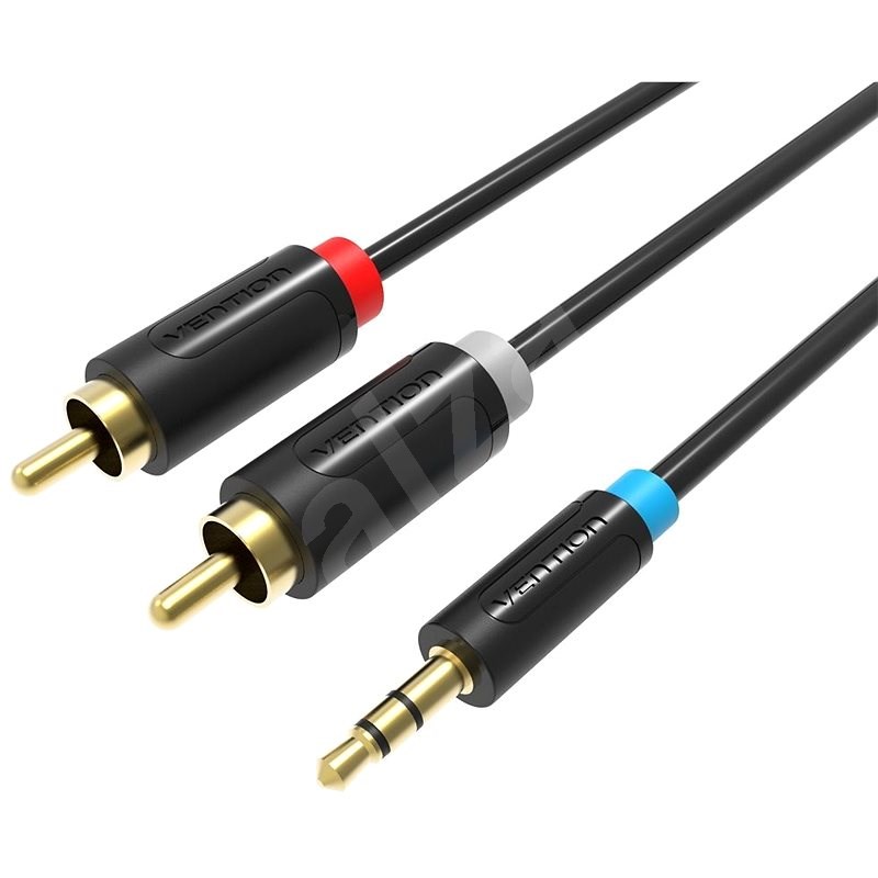 Vention 3.5mm Jack Male to 2-Male RCA Cinch Adapter Cable 1.5M Black - Audio kabel