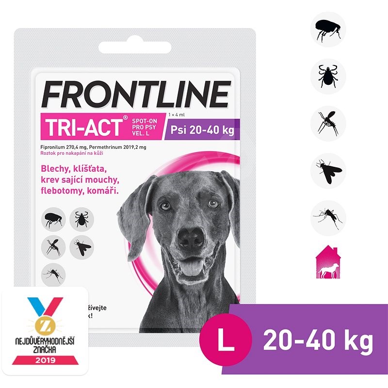 Frontline tri - act Spot - on pro psy L (20 - 40 kg) - Antiparazitní pipeta
