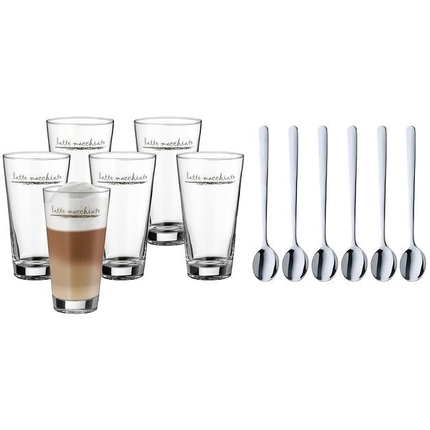 WMF 996269999 Set na Latte Macchiato, sklenice + lžičky 6ks - Sklenice na teplé nápoje
