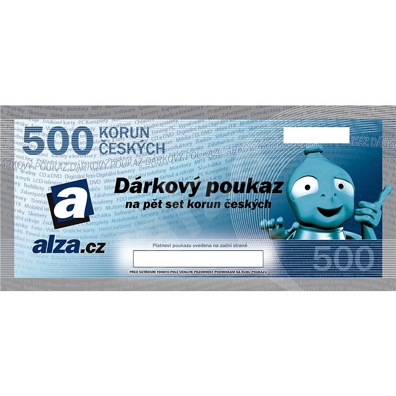 Dárkový poukaz Alza.cz na nákup zboží v hodnotě 500 Kč - Tištěný voucher
