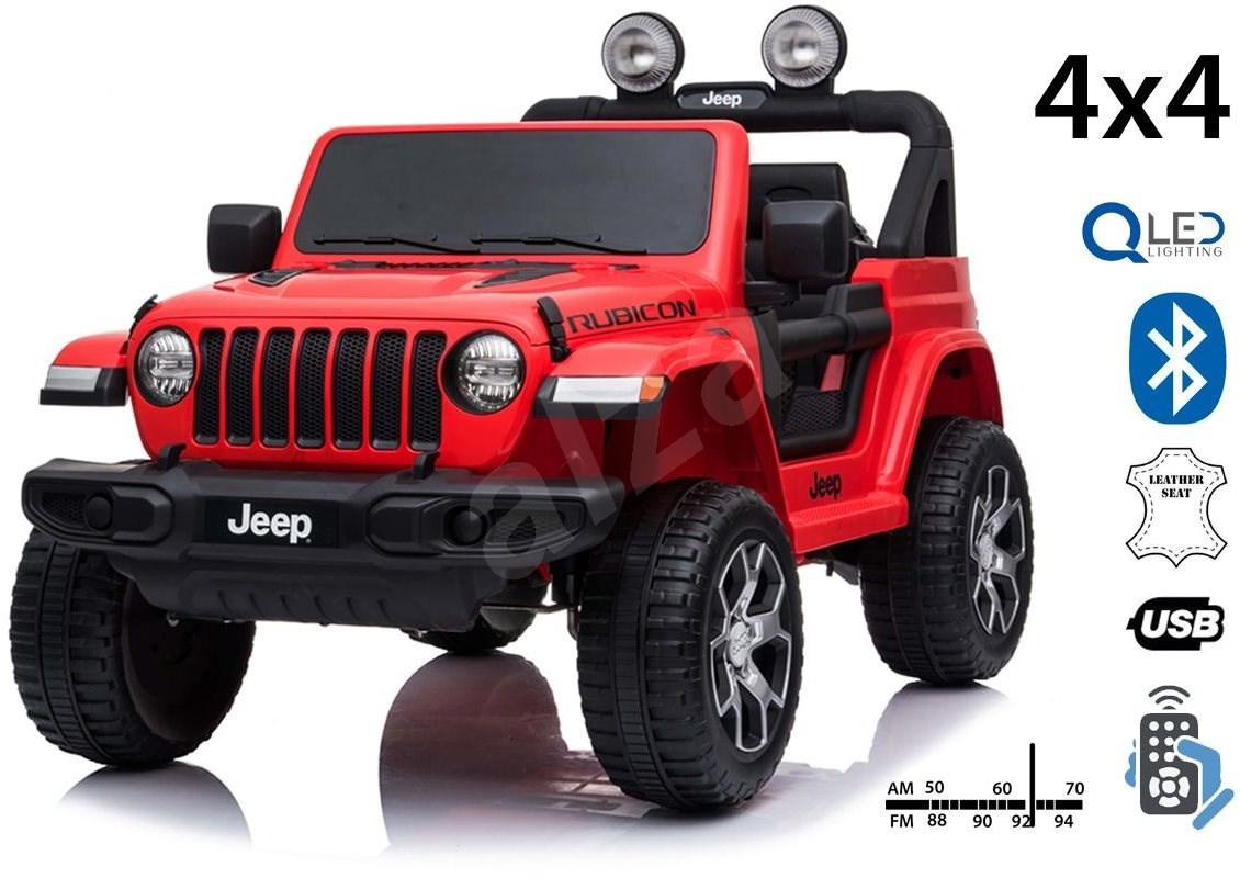 Jeep Wrangler Rubicon, červené Dětské elektrické auto