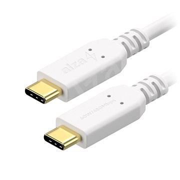 AlzaPower Core USB-C / USB-C 2.0, 3A, 60W, 2m bílý - Datový kabel