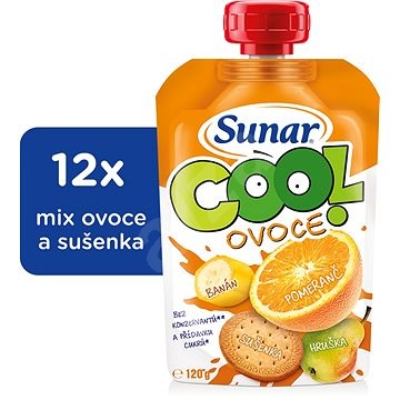 Sunar Kapsička Cool ovoce Pomeranč, banán, sušenka 12× 120 g - Kapsička pro děti
