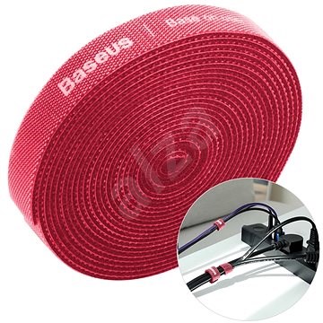 Baseus Rainbow Circle Velcro Straps 3m Red - Organizér kabelů