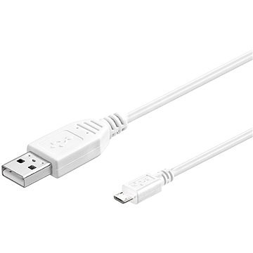 PremiumCord USB 2.0 propojovací A-B micro 5m bílý - Datový kabel