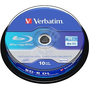 VERBATIM BD-R DL 50GB, 6x, spindle 10 ks - Média