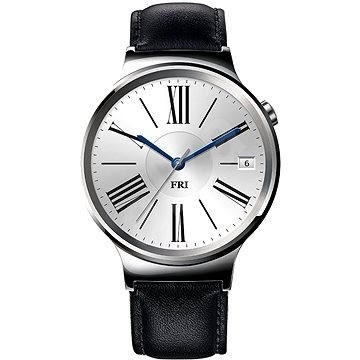 HUAWEI Watch W1 Stainless Steel/Black Leather Strap - Chytré hodinky