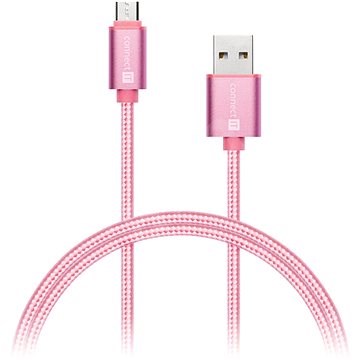 CONNECT IT Wirez Premium Metallic micro USB 1m rose - Datový kabel