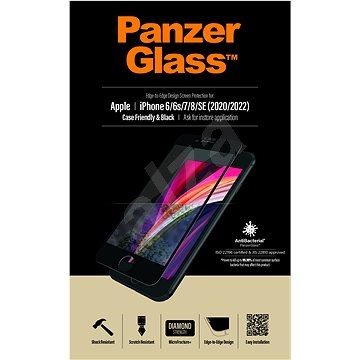 PanzerGlass Edge-to-Edge pro Apple iPhone 6/6s/7/8/SE 2020/SE 2022 černé - Ochranné sklo