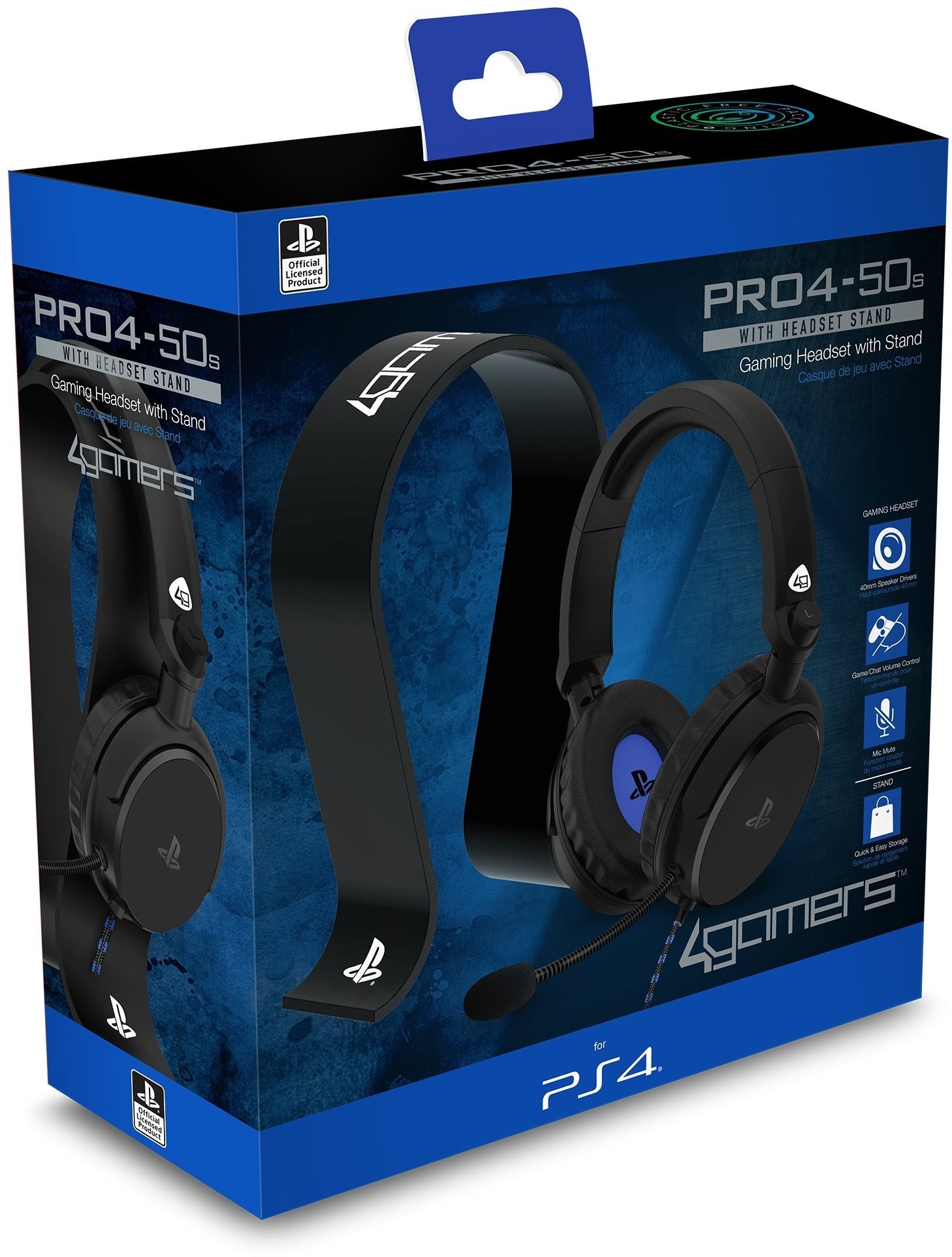 4Gamers Gaming Bundle - Casque et support de casque - Noir - PS4...