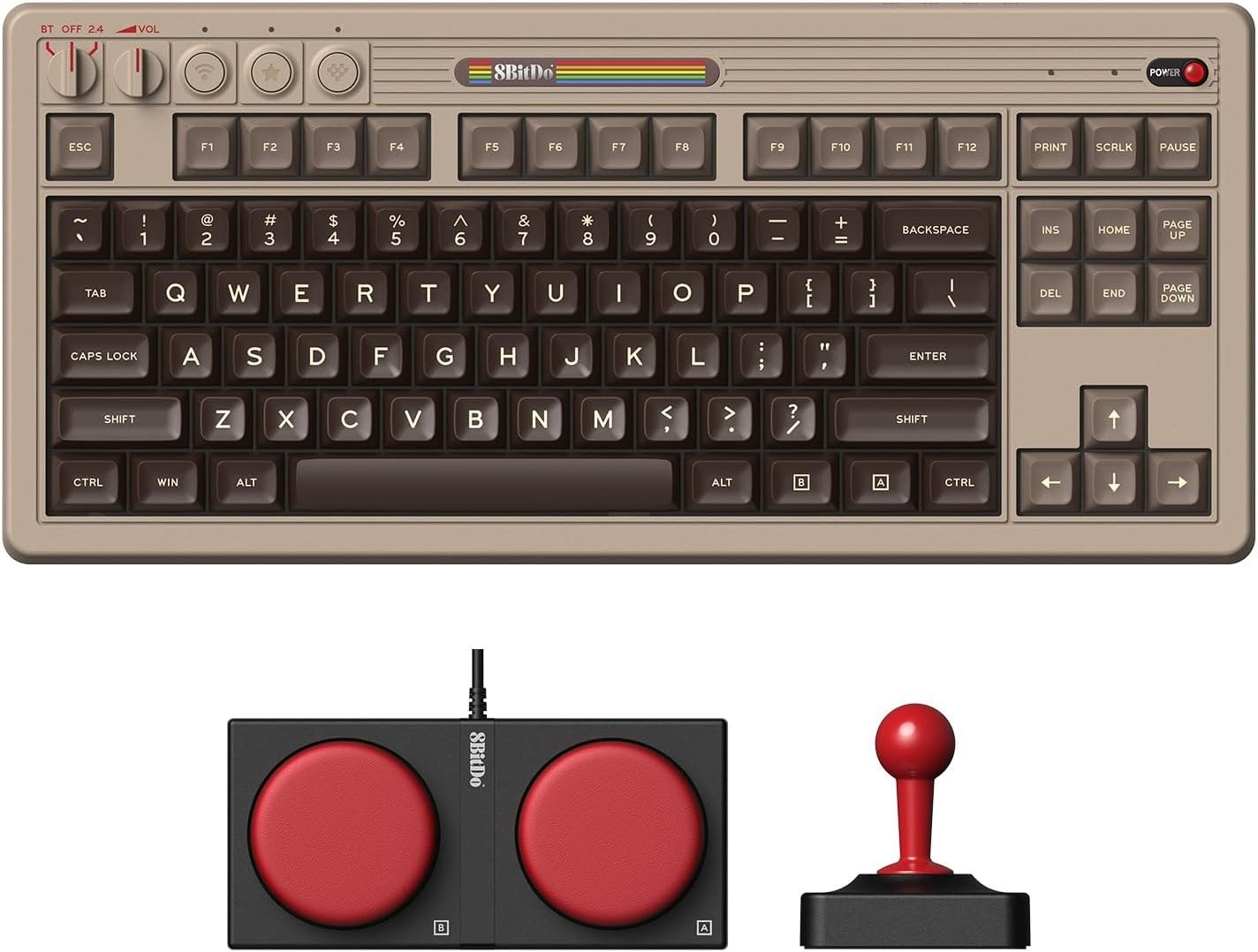 8BitDo Retro Mechanical Keyboard (C64 Edition) + Dual Super Buttons...