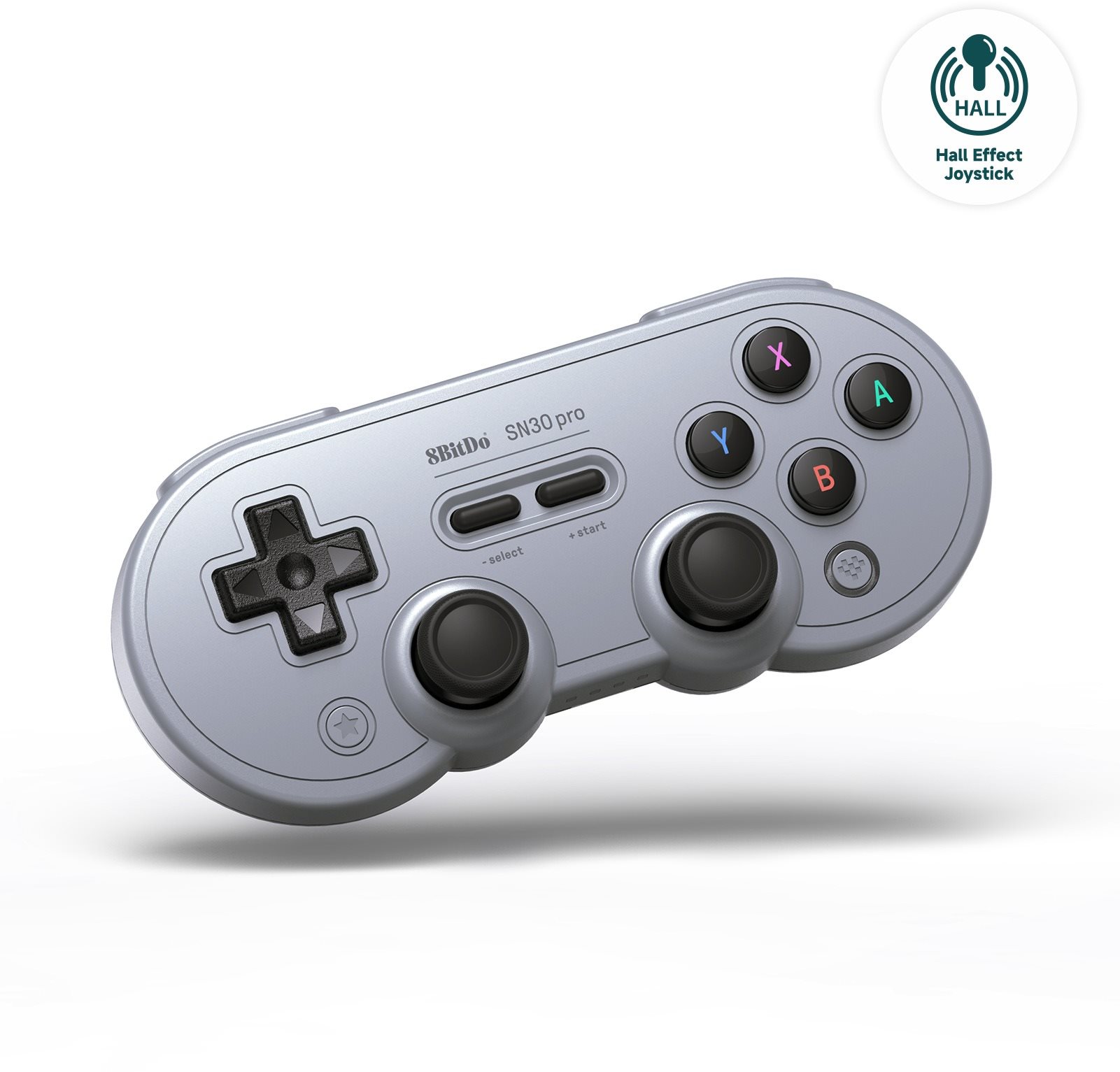 8BitDo SN30 Pro Wireless Gamepad (Hall Effect Joystick) - Grey...