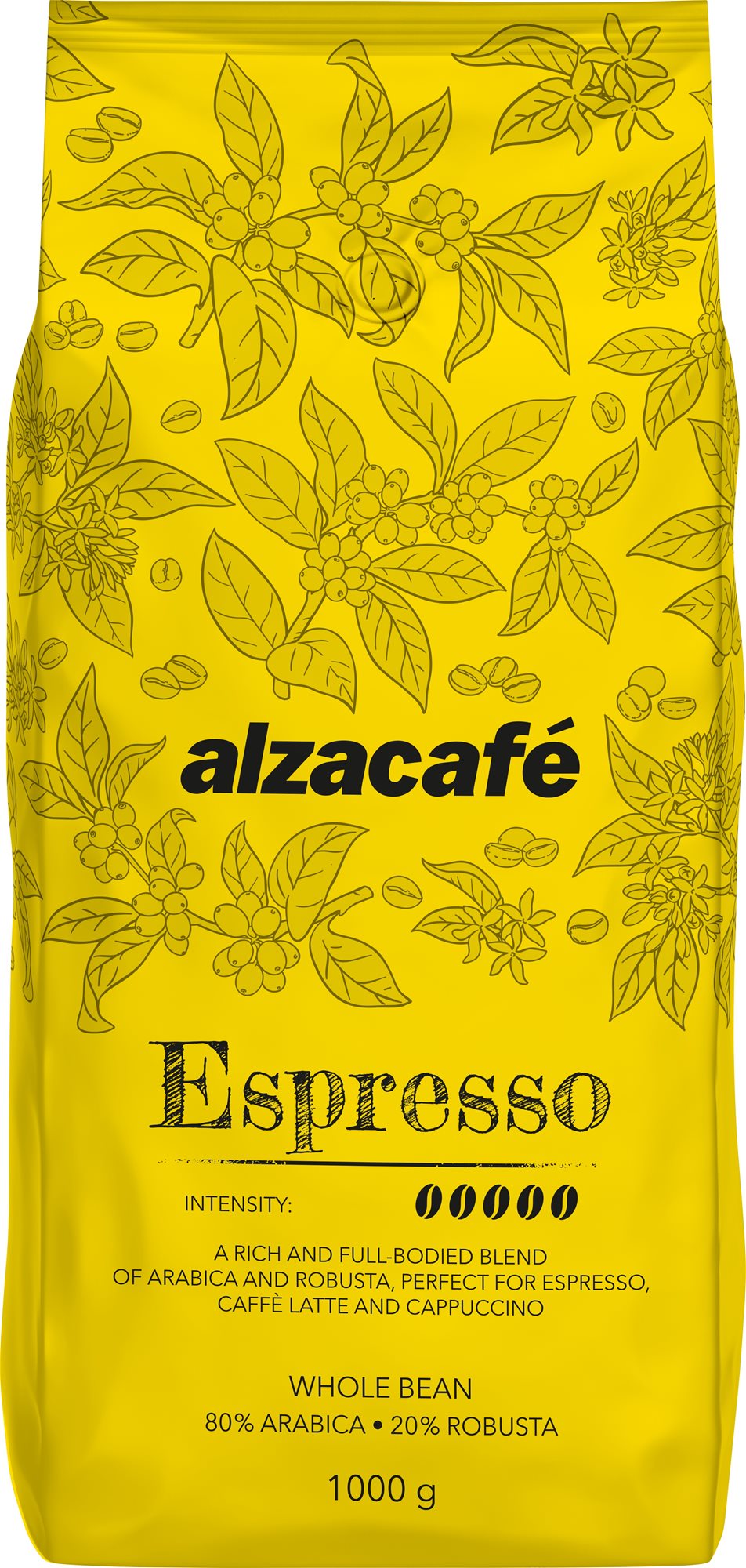 AlzaCafé Espresso, szemes, 1000g Kávé