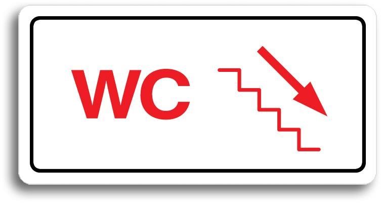 Accept Piktogram "WC VPRAVO DOLŮ" (160 × 80 mm) (bílá tabulka -...