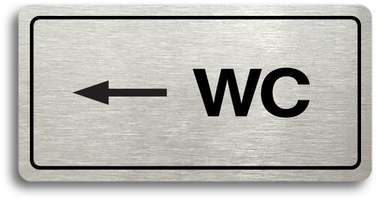 Accept Piktogram "WC VLEVO" (160 × 80 mm) (stříbrná tabulka - černý...