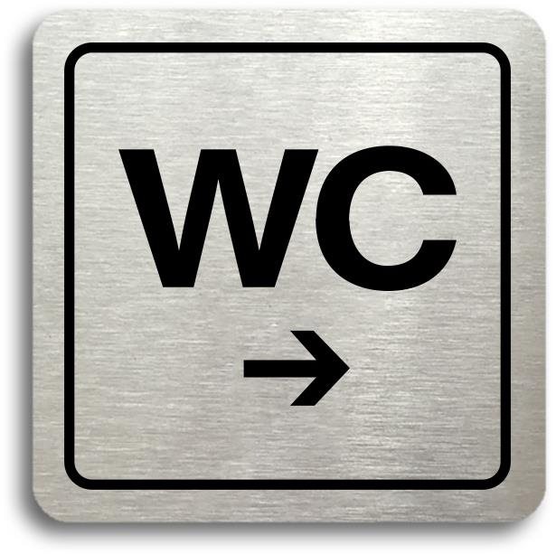 Accept Piktogram "WC vpravo" (80 × 80 mm) (stříbrná tabulka - černý...