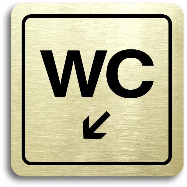 Accept Piktogram "WC vlevo dolů" (80 × 80 mm) (zlatá tabulka -...