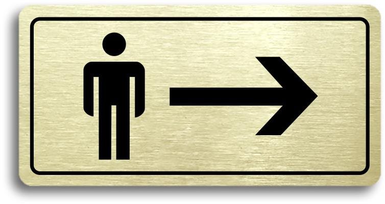 Accept Piktogram "WC MUŽI VPRAVO" (160 × 80 mm) (zlatá tabulka -...